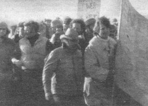 Дин Рид вместе с фермерами на демонстрации протеста против разорительной политики больших промышленных концернов. Миннесота, США, 1978 г.